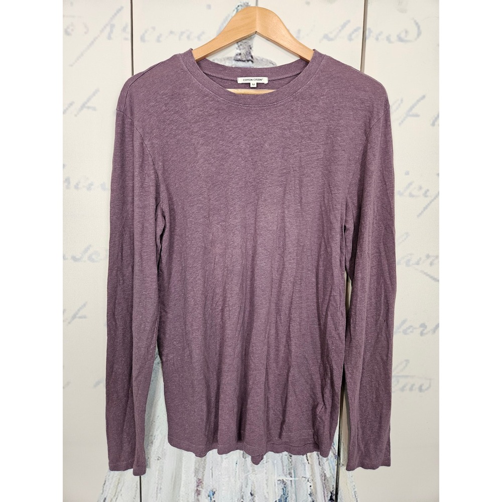 NWOT Cotton Citizen Hemp Organic Cotton Long Sleeve T-Shirt Purple Medium USA